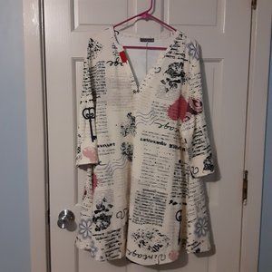 Vintage Love Letter print Tunic top